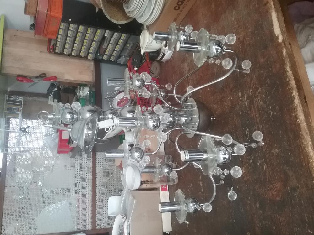 LUSTRE CHROME ET PAMPILLES