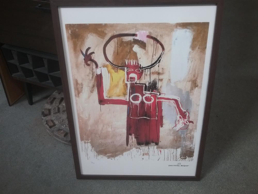LITHOGRAPHIE SIGNÉE JEAN MICHEL BASQUIAT 50/300 AVEC CERTIFICAT D'AUTHENTICITÉ 