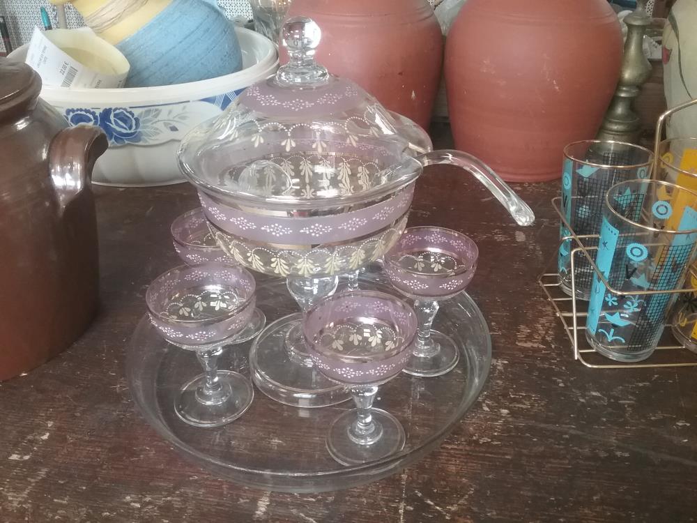SERVICE A ALCOOL VERRE EMAILLE