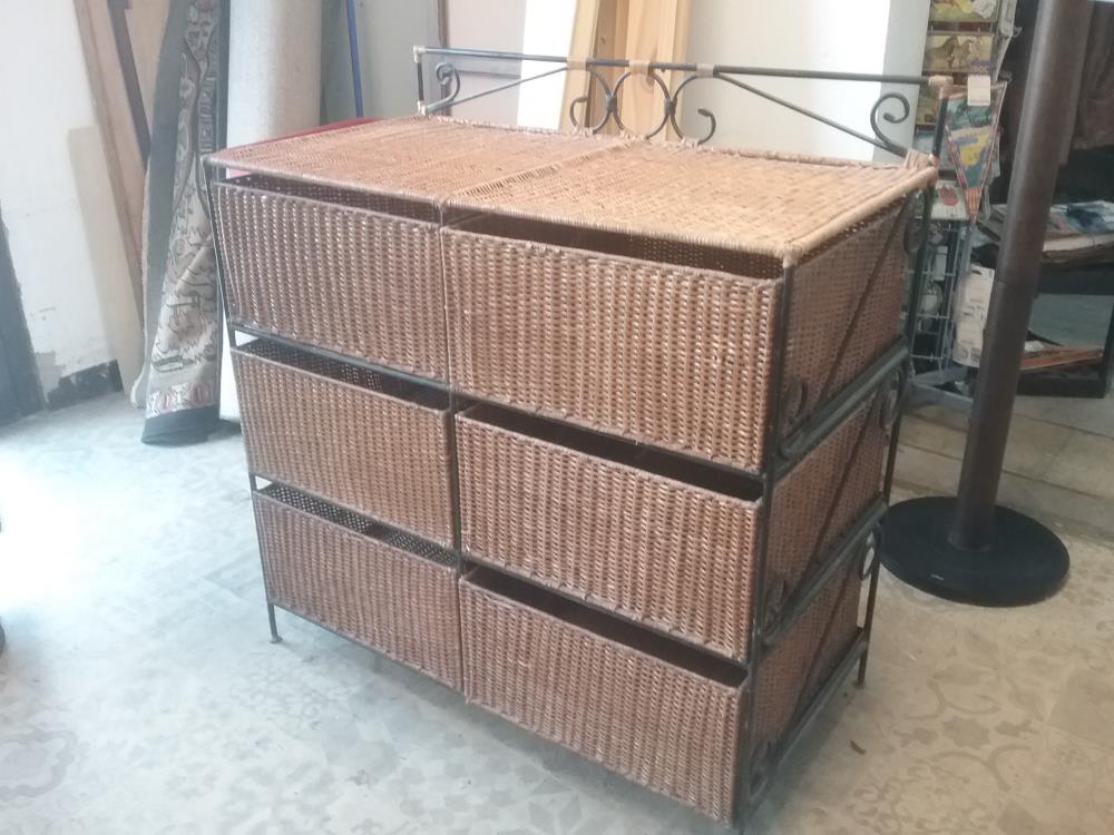 COMMODE FF ET OSIER 6T