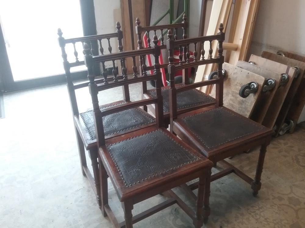 4 CHAISES HII CUIR