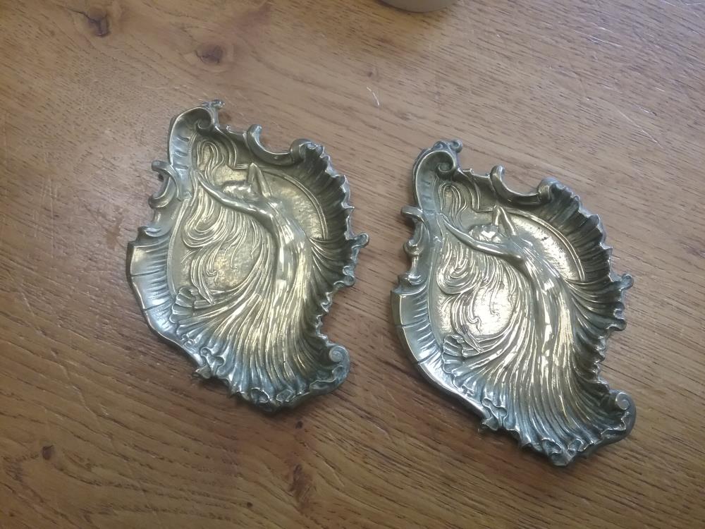 PAIRE DE VIDES POCHES ART DECO CU