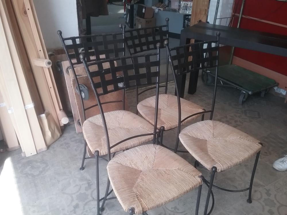 4 CHAISES PAILLES FF