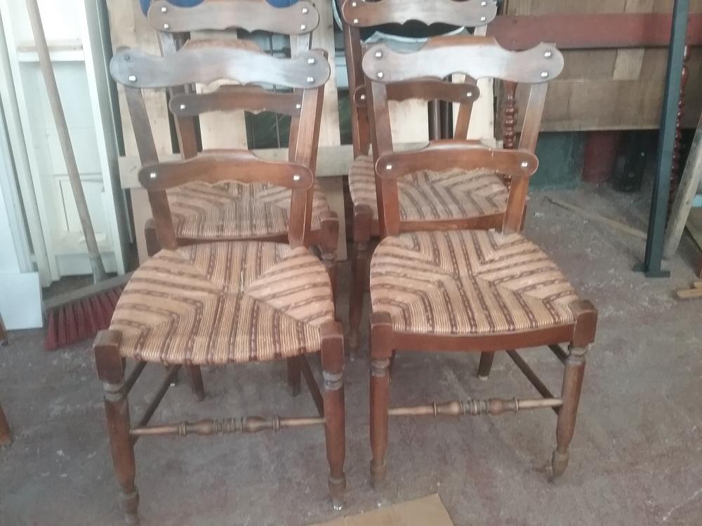 4 CHAISES PAILLE ANCIENNES