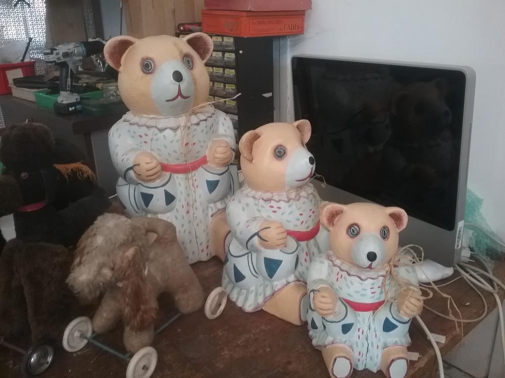 FAMILLE OURS BOIS DECO 3P