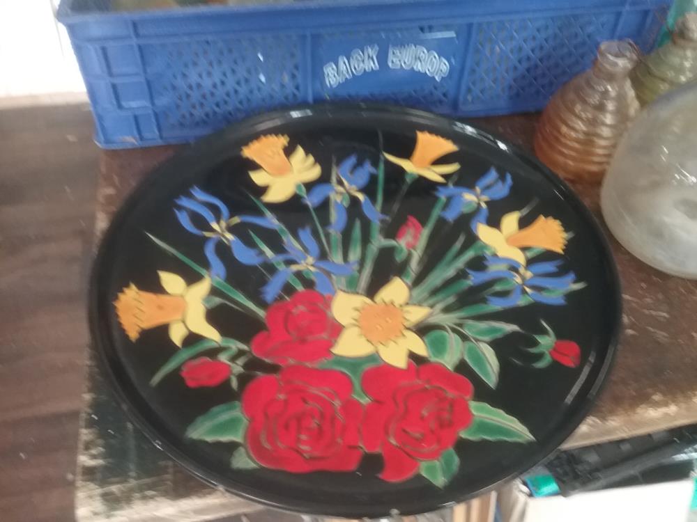 ASSIETTE ANCIENNE DECO EMAILLEE