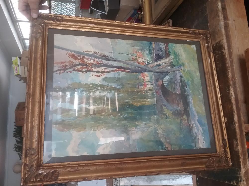 AQUARELLE PONT SIGNE LAFAN