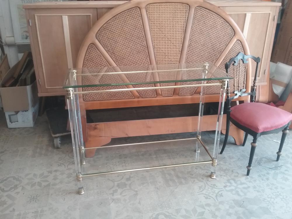CONSOLE VERRE DOREE