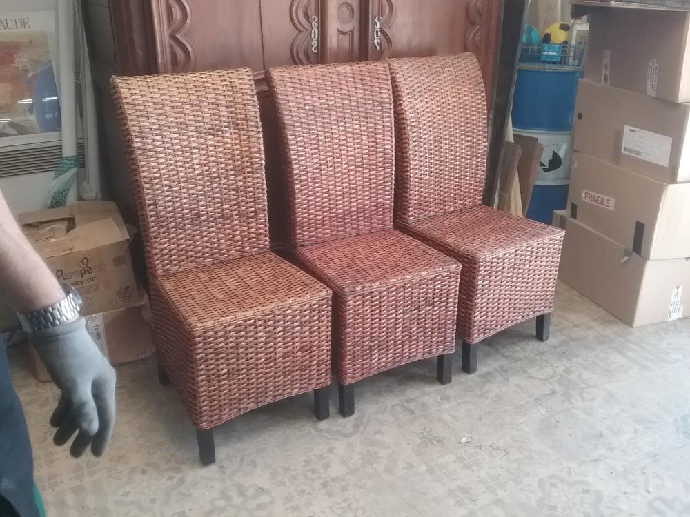 4 CHAISES OSIER