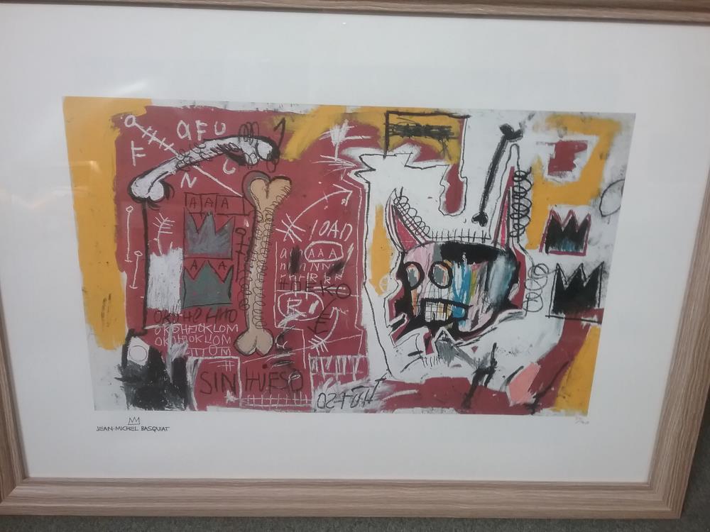 LITHOGRAPHIE SIGNÉE JEAN MICHEL BASQUIAT 50/100 AVEC CERTIFICAT D'AUTHENTICITÉ 