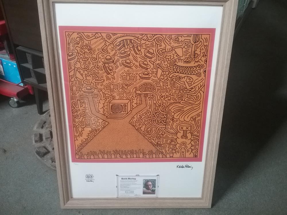 LITHOGRAPHIE SIGNÉE KEITH HARING 20/150 AVEC CERTIFICAT D'AUTHENTICITÉ 