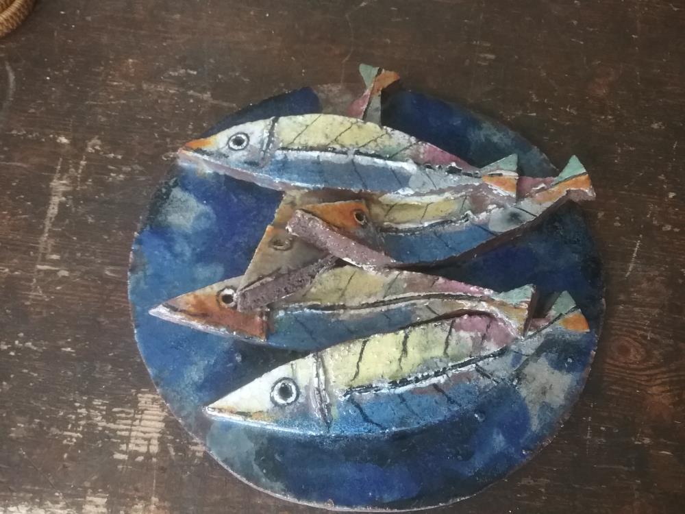 PLAQUE POISSONS EMAILLES