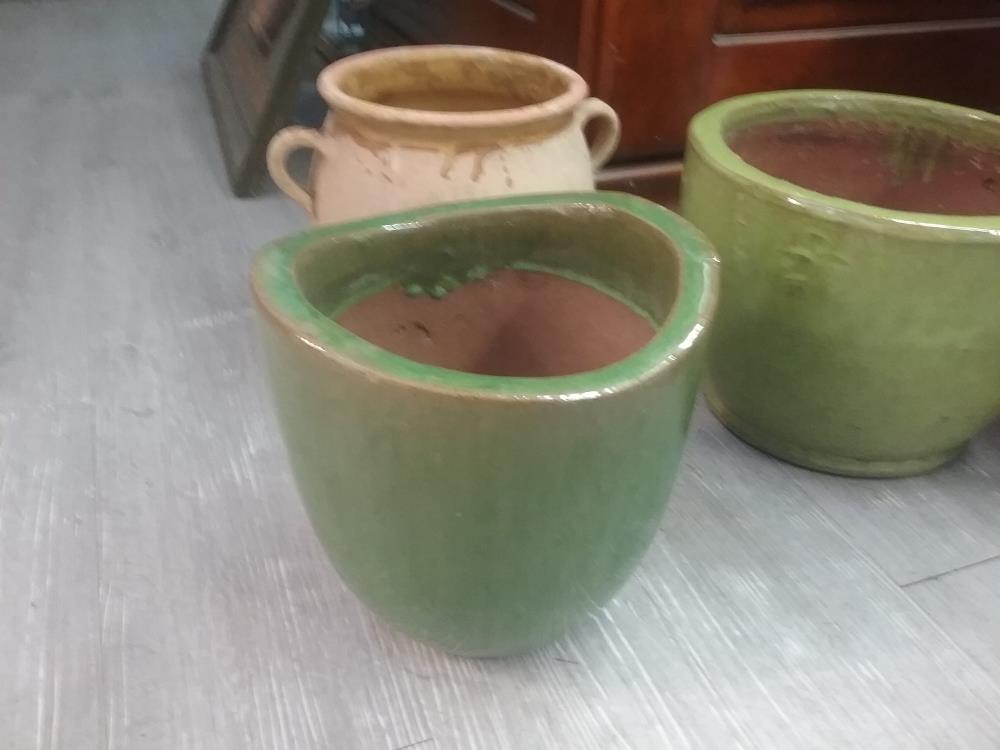 POT TERRE CUITE EMAILLE VERT