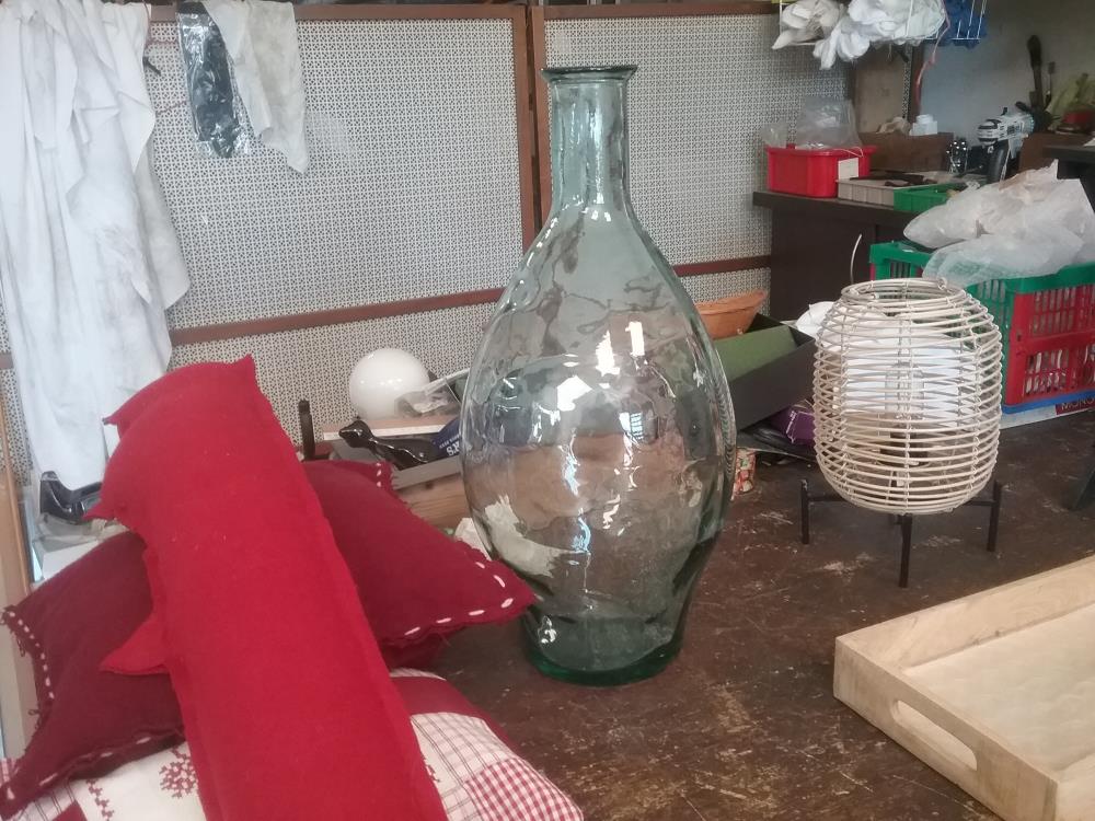 GROSSE BOUTEILLE VERRE DECO