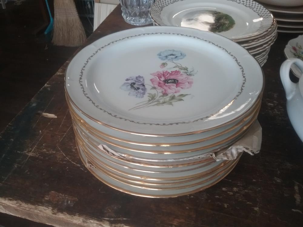 10 ASSIETTES LIMOGES FLEURS
