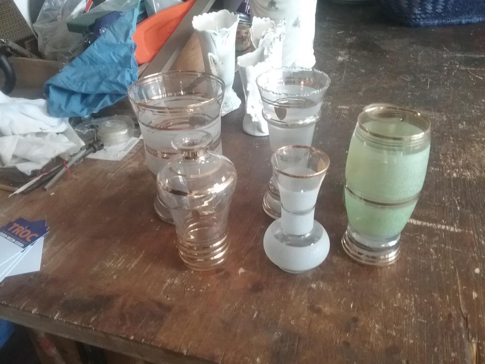 VASE VERRE DORÉ 