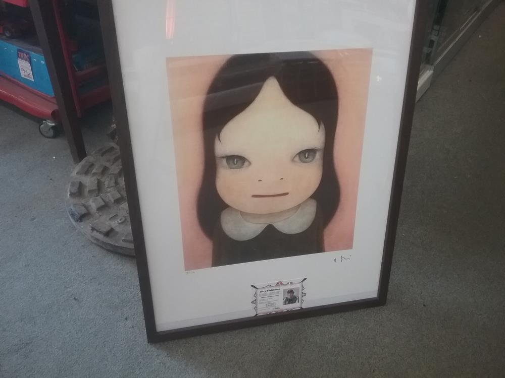LITHOGRAPHIE SIGNEE NARA YOSHITOMO AVEC CERTIFICAT D'AUTHENTICITÉ 
