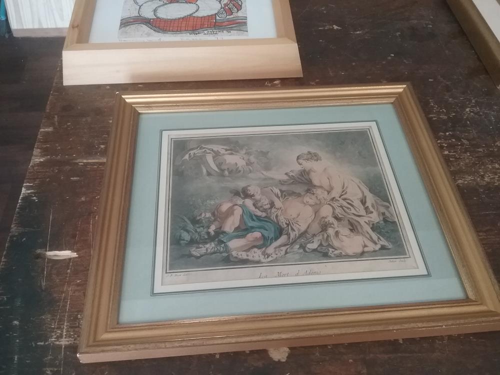 CADRE DORE GRAVURE ADONIS
