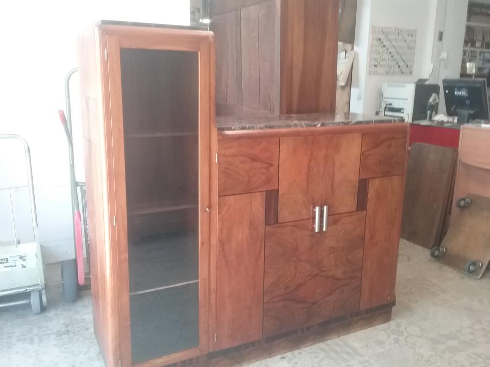 BUFFET 3P VITRE AN50 DESSUS MARBRE