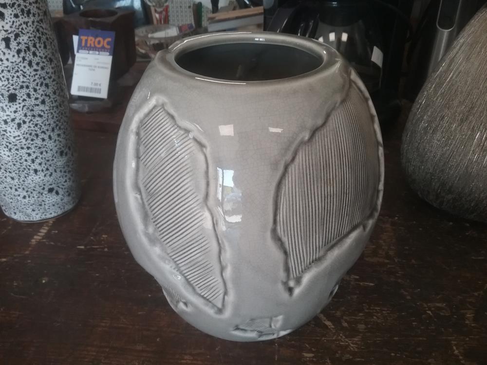 VASE CRAQUELE GRIS