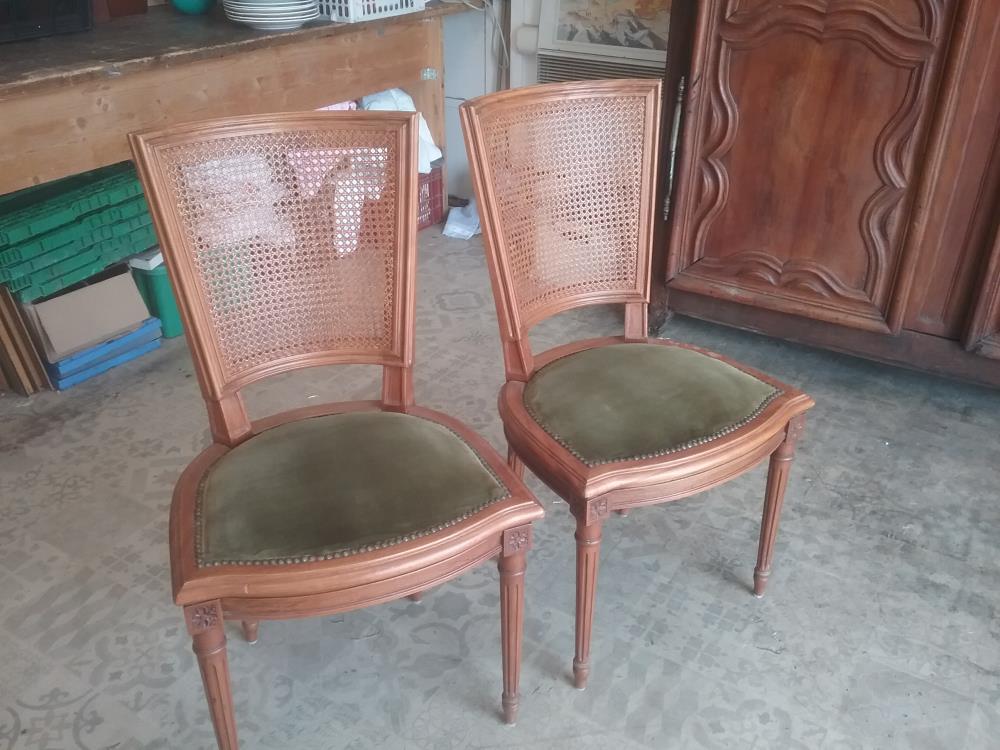 6 CHAISES CANNEES STYLE LXVI