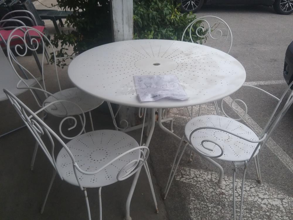 SALON DE JARDIN FF BLANC 5P