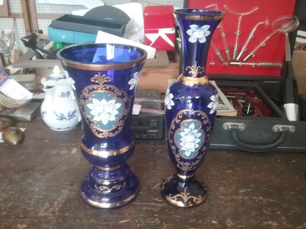 VASE VERRE BLEU