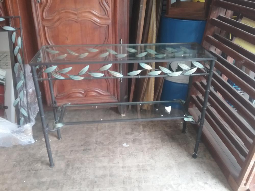 CONSOLE FF ET VERRE 