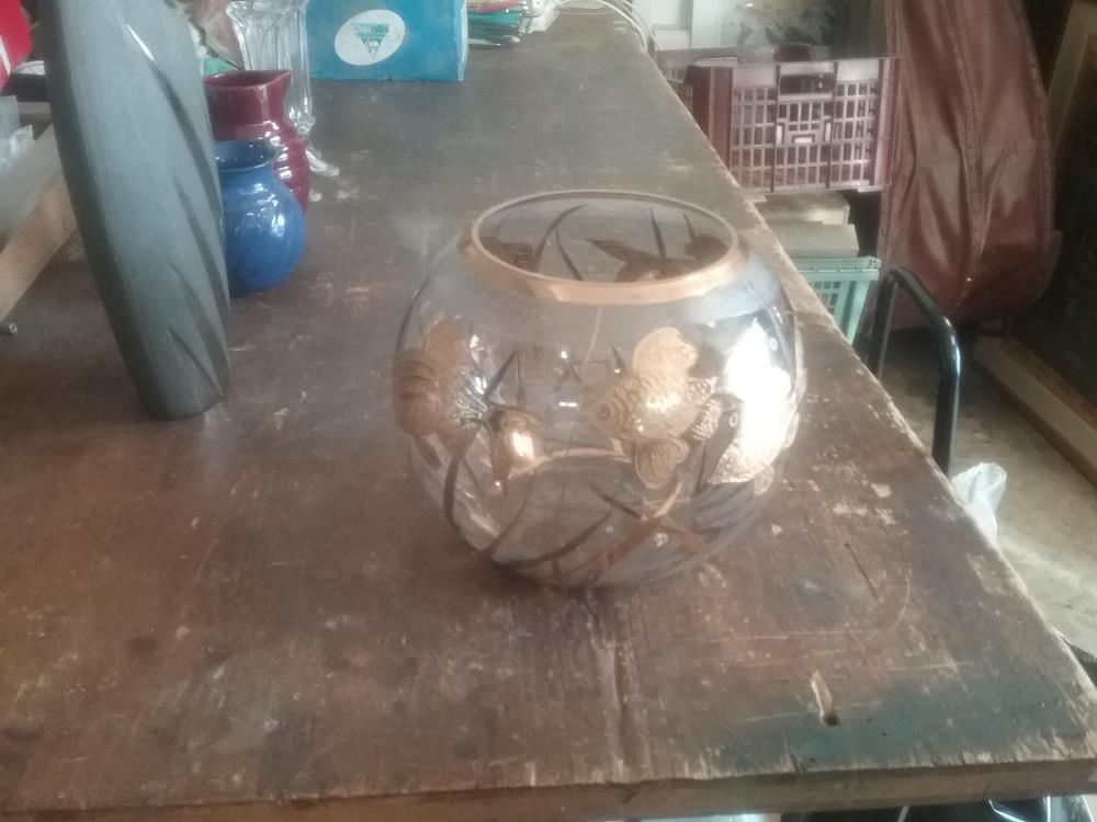 VASE POISSON DORE
