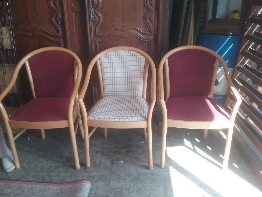 FAUTEUIL BOIS ET TISSUS