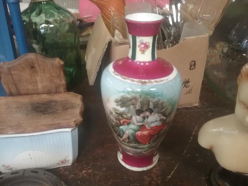 VASE PEINT ROSE 