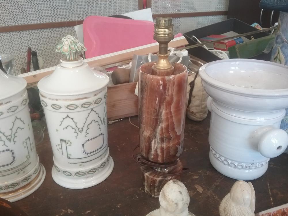 LAMPE MARBRE BRUN