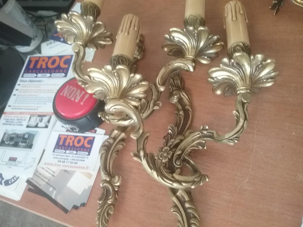 PAIRE DAPPLIQUES DOUBLE BRONZE 