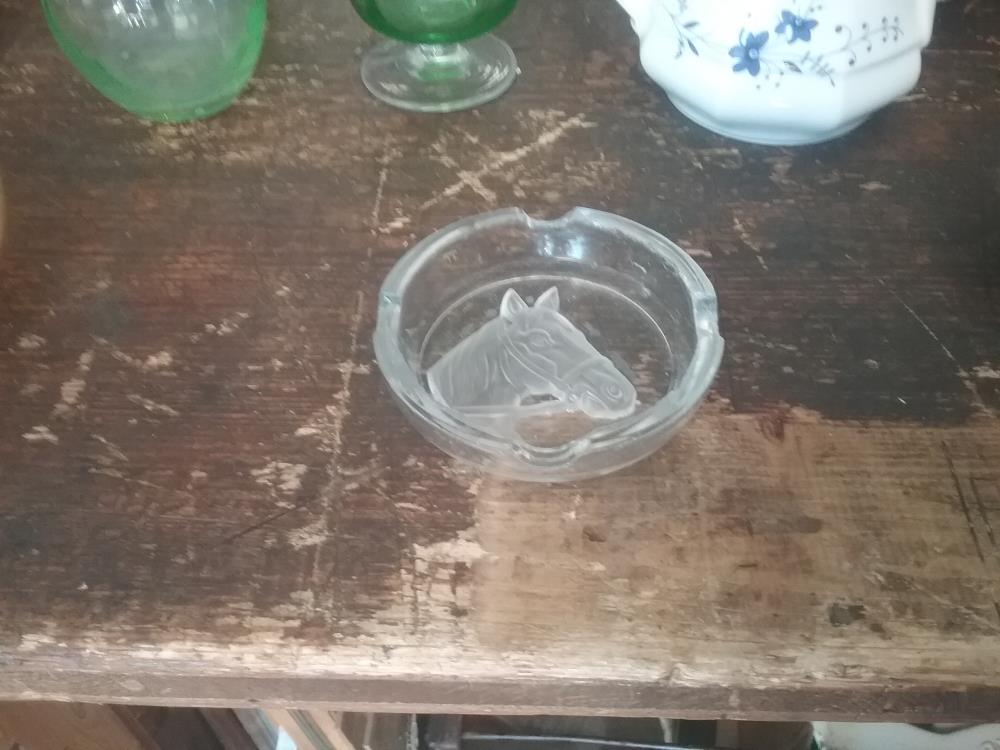 CENDRIER CHEVAL CRISTAL