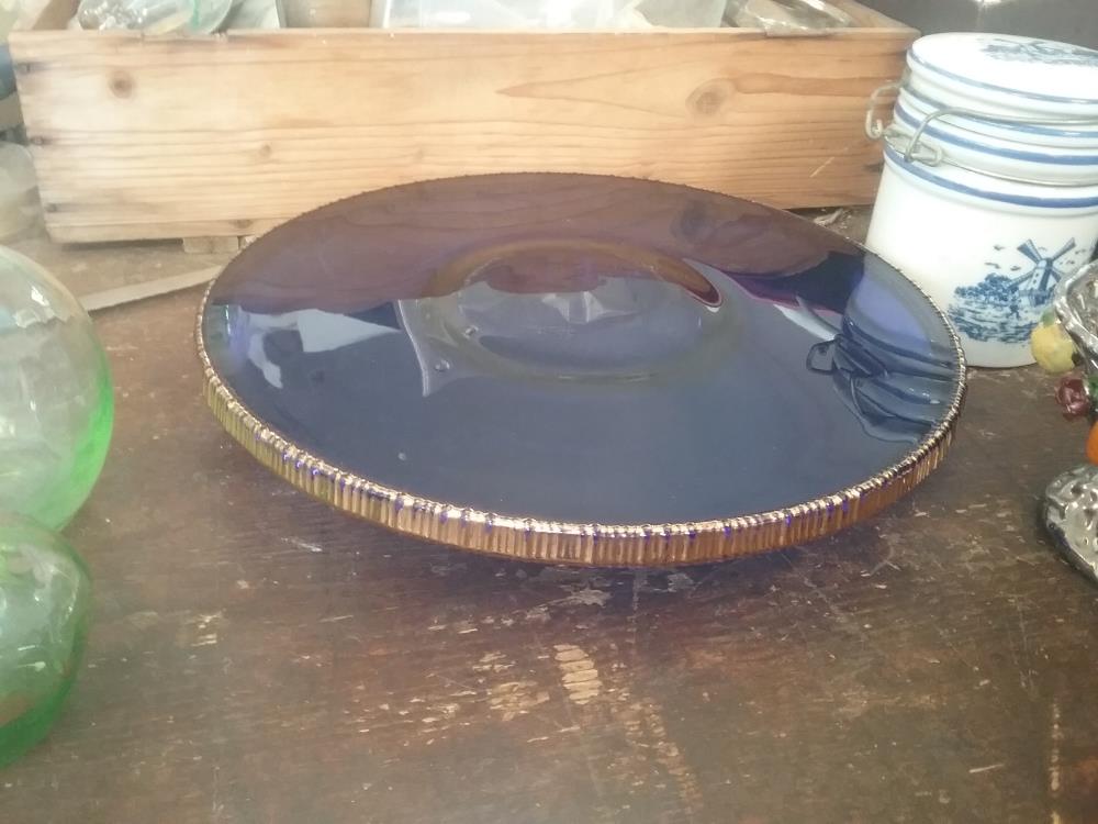 DESSOUS DE PLAT BLEU DORE