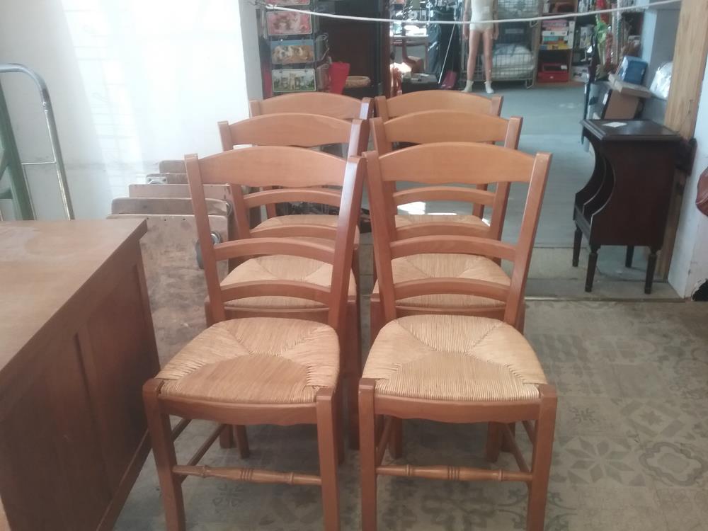 6 CHAISES PAILLEES 