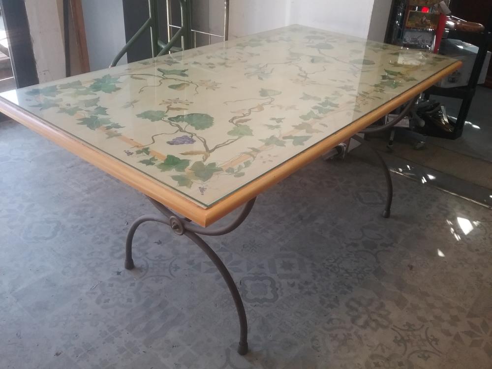 TABLE PEINTE PIED FF