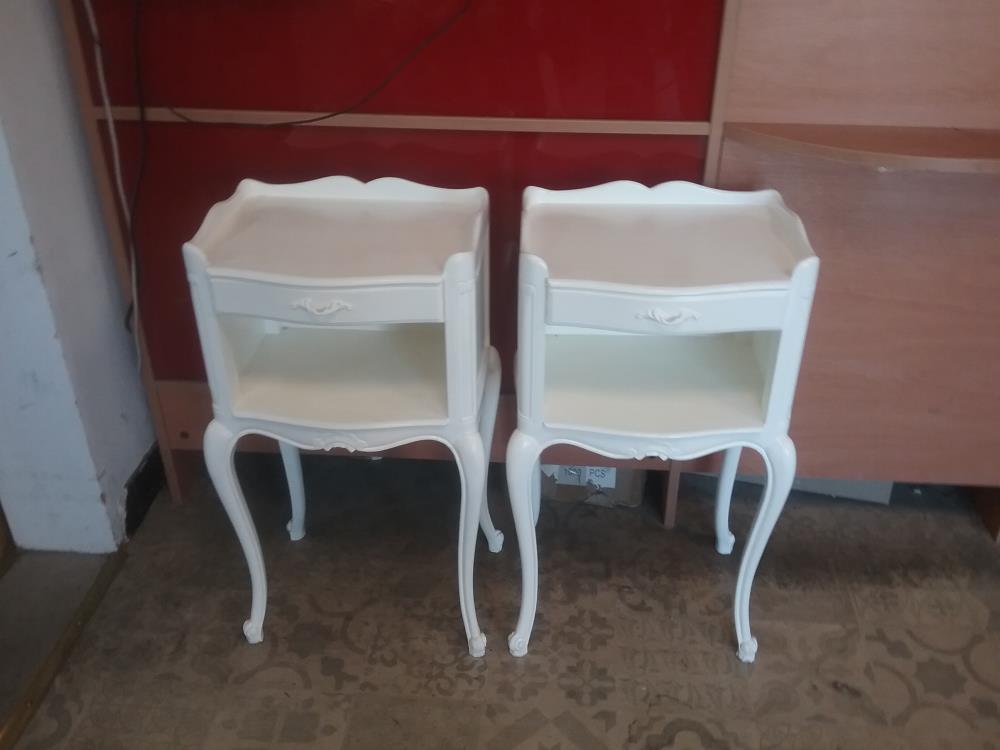 PAIRE DE CHEVETS BLANC 