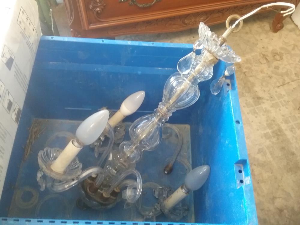 LUSTRE VERRE 3 FEUX