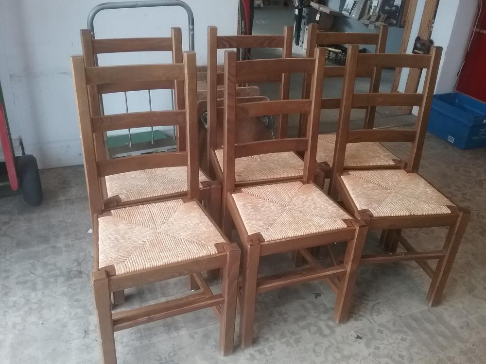 6 CHAISES PAILLEES