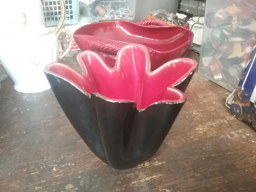 VASE ELCHINGER NOIR ET ROUGE