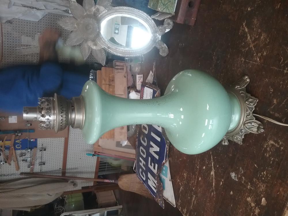 PIED DE LAMPE VERRE VERT