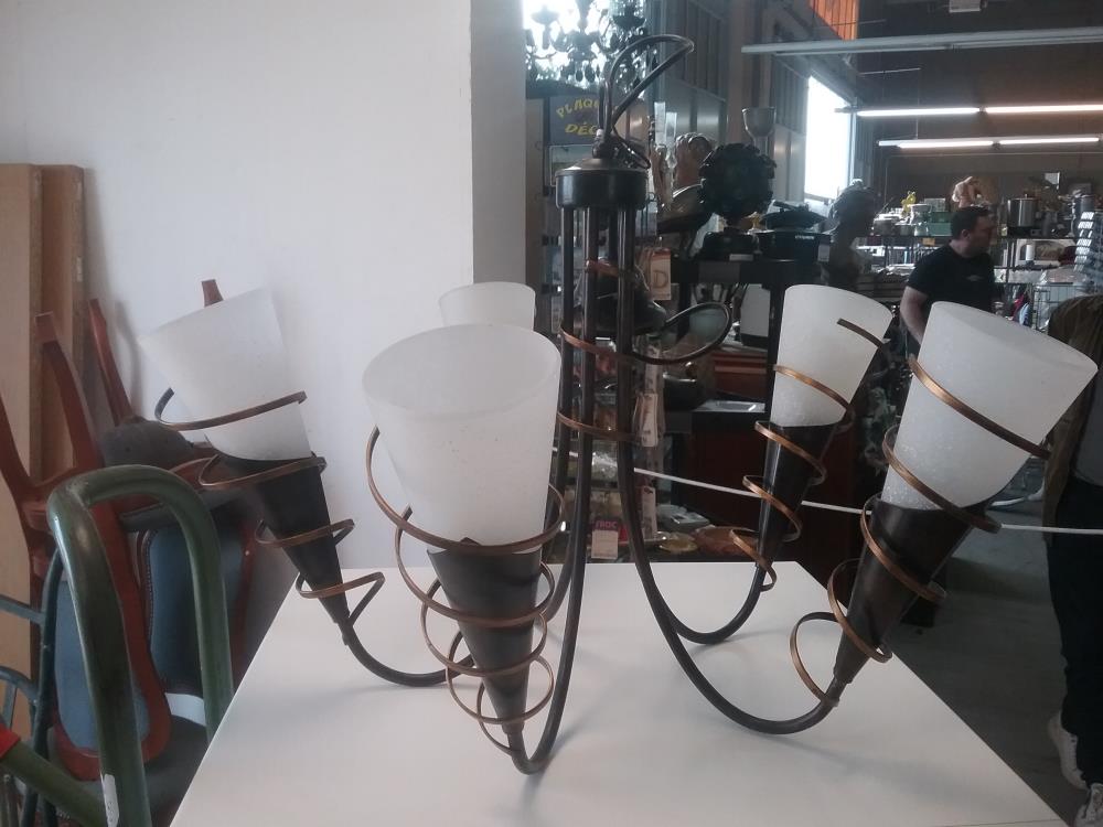 LUSTRE 5 BRANCHES METAL