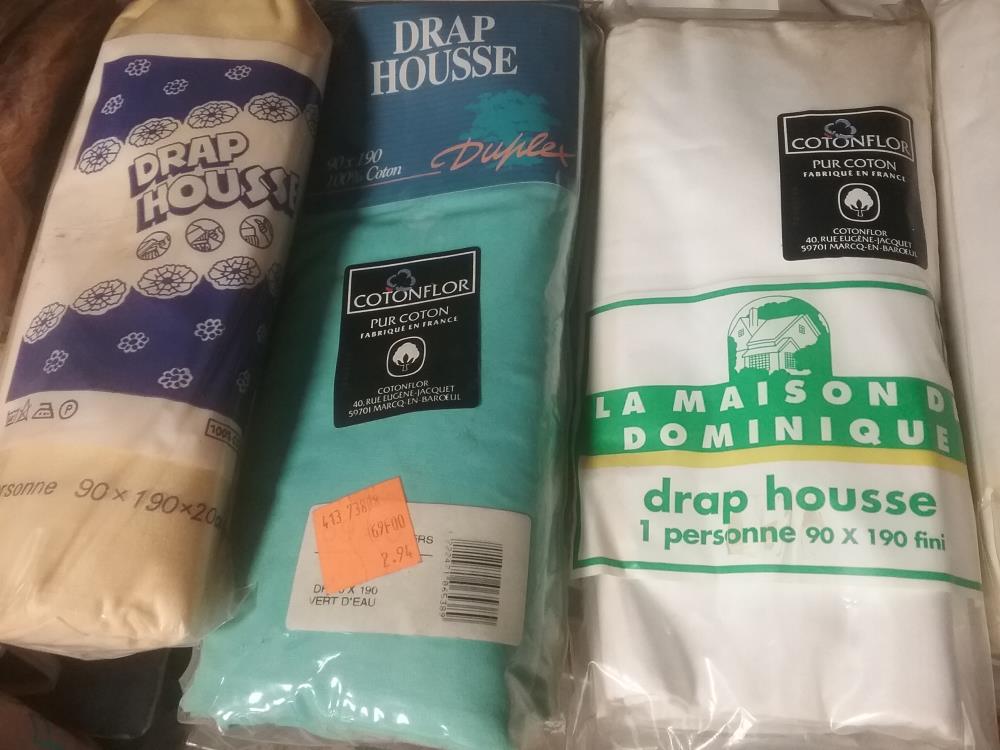 DRAP HOUSSE 90X190 NEUF