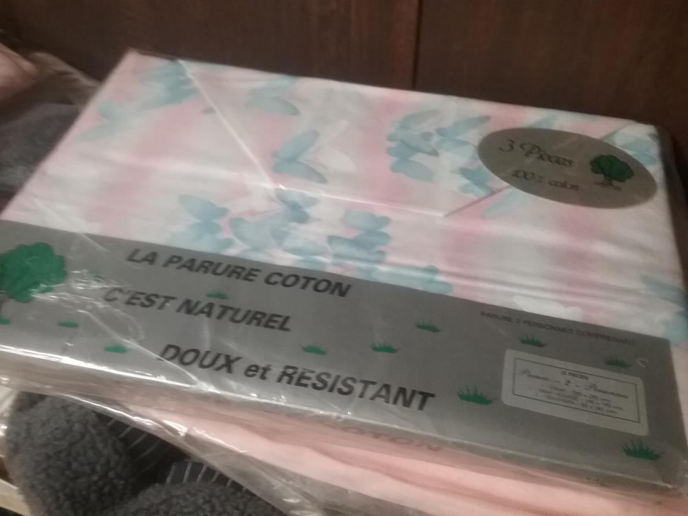 PARURE COTON PAPILLON NEUVE