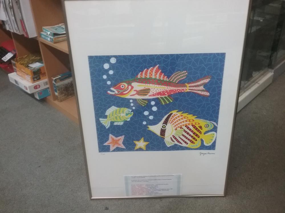 LITHOGRAPHIE SIGNEE YAYOI KUSAMA 31/300 CERTIFICAT D'AUTHENTICITÉ