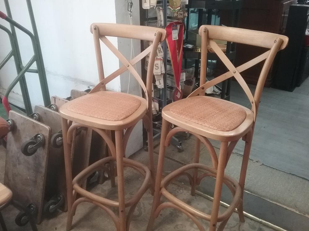 TABOURET BAR BOIS ET CANNAGE MDM