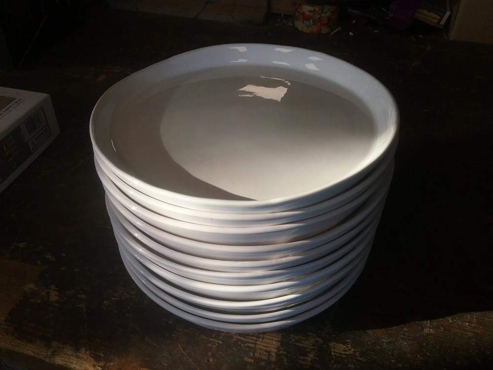 10 ASSIETTES BLANCHES ARTISANALES