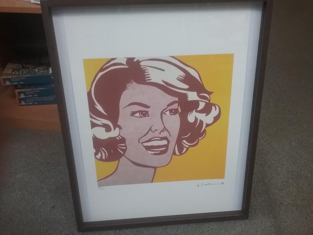LITHOGRAPHIE SIGNEE ROY LICHTENSTEIN 49/150 AVEC CERTIFICAT D'AUTHENTICITÉ 