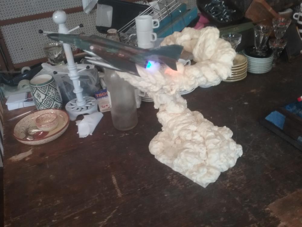 MAQUETTE LUMINEUSE AVION ARTISANALE